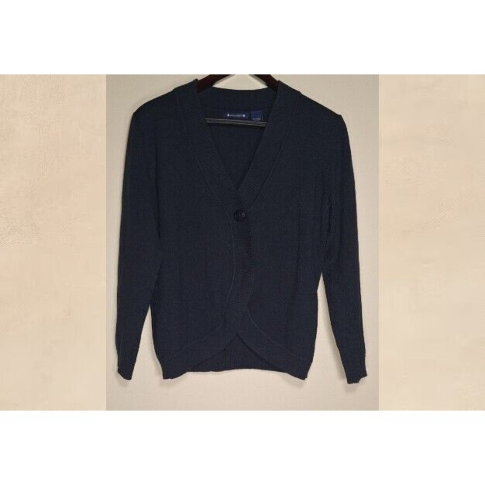 Architect Womens Medium Cardigan Sweater Classic Black Button Knit Mom Preppy